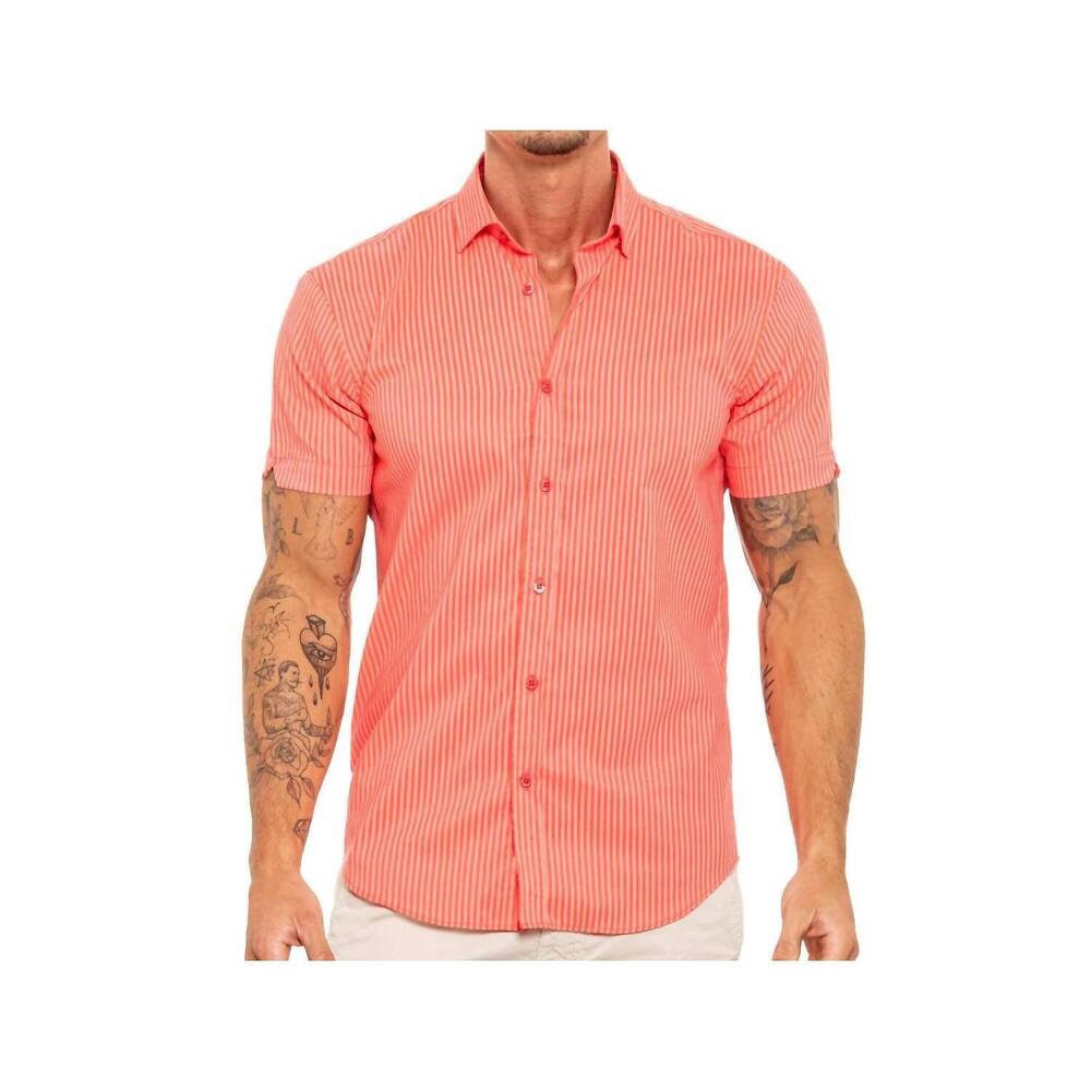 NEW EIGHT X striped short sleeve shirt in red